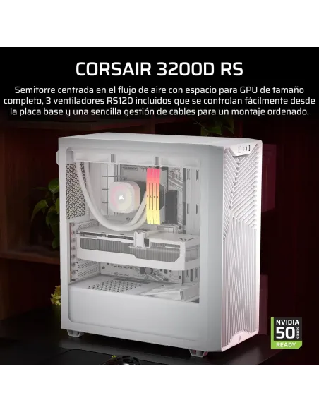 Corsair 3200D RS blanca: caja ATX airflow USB-C