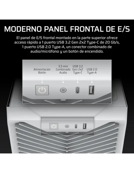 Corsair 3200D RS blanca: caja ATX airflow USB-C