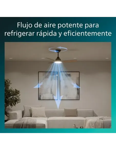 Ventilador de Techo con luz LED Philips Olas Negro