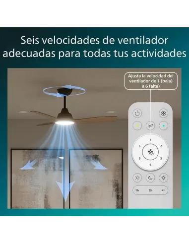 Ventilador de Techo con luz LED Philips Olas Negro