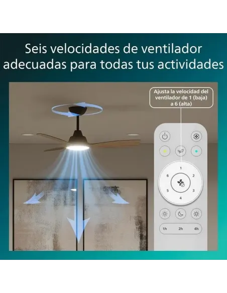 Ventilador de Techo con luz LED Philips Olas Negro