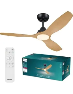 Philips Olas Plafón Ventilador 35 W + 24 W luz LED negro-EPELIM0077