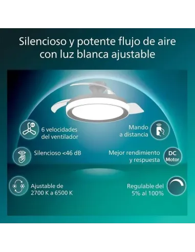 Philips Bliss: plafón ventilador LED 4500 lm, mando