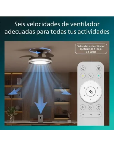 Philips Bliss: plafón ventilador LED 4500 lm, mando