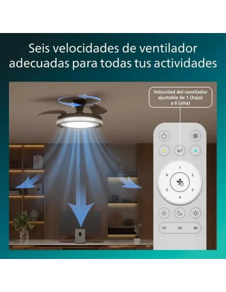 Philips Bliss: plafón ventilador LED 4500 lm, mando