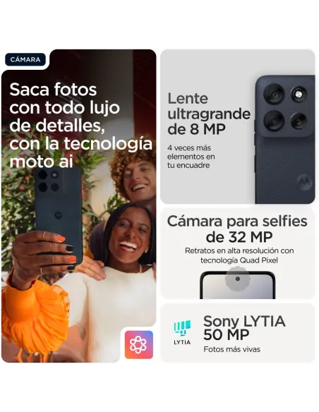Smartphone Motorola Moto G56 5G 8GB/256GB Negro IP68/69