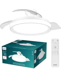 Philips Bliss 106 cm Plafón con Ventilador de Techo Luz LED 4500 lm Luz Regulable Mando Blanco-EPELIM0088