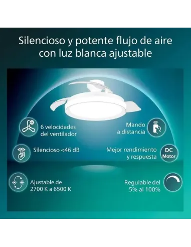 Plafón con ventilador Philips Bliss 106 cm LED regulable