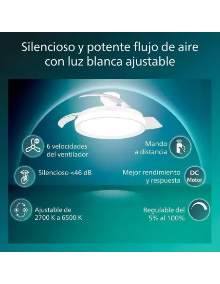 Plafón con ventilador Philips Bliss 106 cm LED regulable