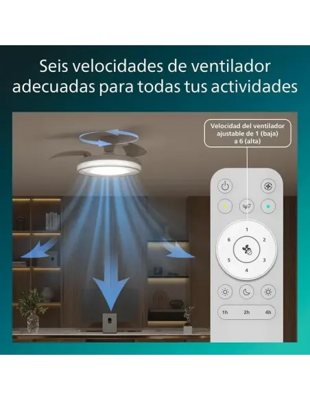 Plafón con ventilador Philips Bliss 106 cm LED regulable