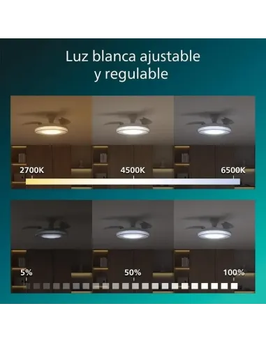 Plafón con ventilador Philips Bliss 106 cm LED regulable