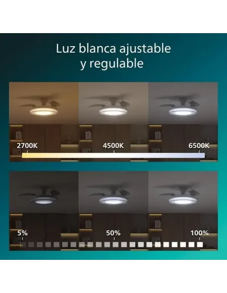 Plafón con ventilador Philips Bliss 106 cm LED regulable