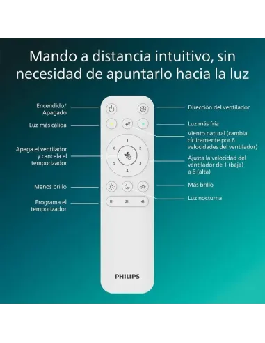 Plafón con ventilador Philips Bliss 106 cm LED regulable