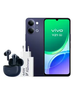 Vivo Y21 5G 4GB 256GB Voyage Black Pack con Auriculares TWS 3e y Cargador FlashCharger 44W-NTETMO3249