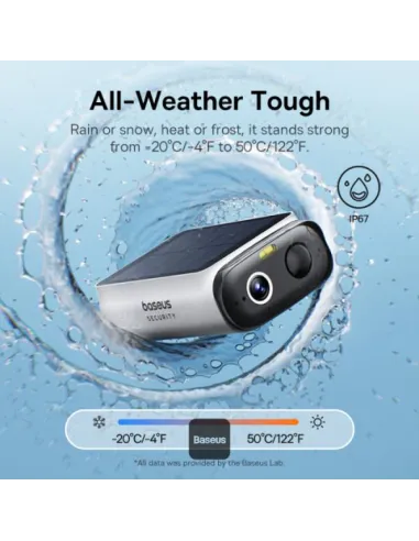 Baseus Security S1 Lite : Cámara solar 2K exterior IP67