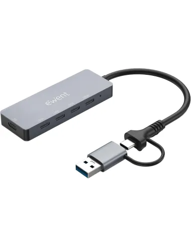 Ewent EW1151 Hub USB-C 3.2 Gen 2 4 en 1 Expansor de Puertos USB-C y USB-A