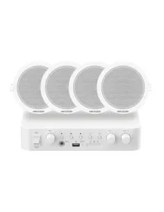Hikvision DS-QAE0KA60206-4 Kit de 4 Altavoces de Techo Amplificador 60W-MAUA200259