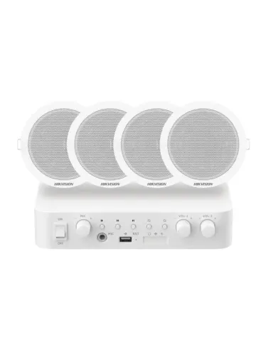Hikvision DSQAE0KA602064 Kit de 4 Altavoces de Techo Amplificador 60W