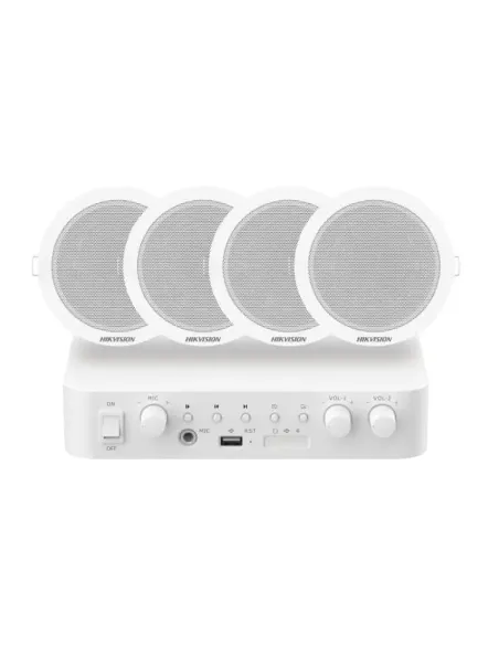 Hikvision DSQAE0KA602064 Kit de 4 Altavoces de Techo Amplificador 60W