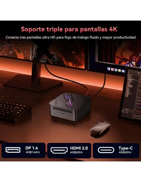 Mini PC Blackview MP100 Pro con AMD Ryzen 5 7430 y W11 Pro