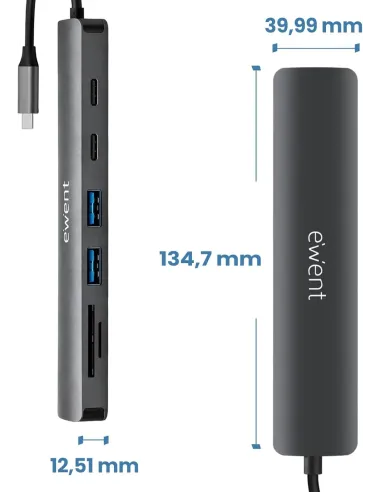 Ewent EW1152: hub USB-C 7 en 1 con HDMI 4K 60