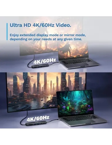 Ewent EW1152: hub USB-C 7 en 1 con HDMI 4K 60