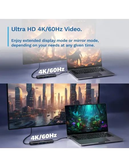 Ewent EW1152: hub USB-C 7 en 1 con HDMI 4K 60