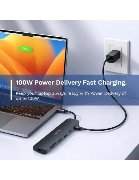 Ewent EW1152: hub USB-C 7 en 1 con HDMI 4K 60