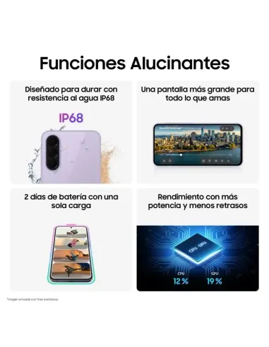 Smartphone Samsung Galaxy A37 5G 6GB/128GB Gris de 6.7" FHD+