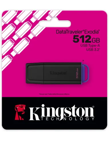 Pendrive Kingston DataTraveler Exodia 512GB Negro/Violeta