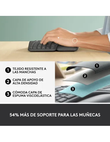 Logitech ERGO K860 Grafito: teclado ergonómico partido ES