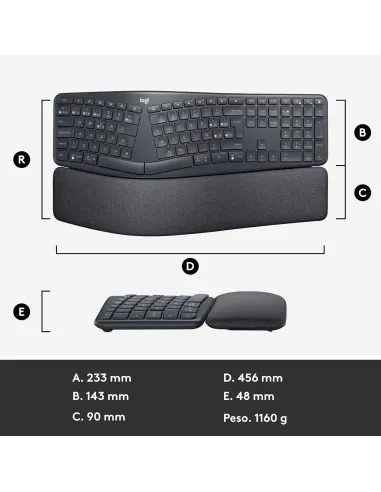 Logitech ERGO K860 Grafito: teclado ergonómico partido ES
