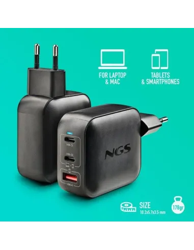 NGS BUD 100W TINY: cargador GaN USB-C 100 W