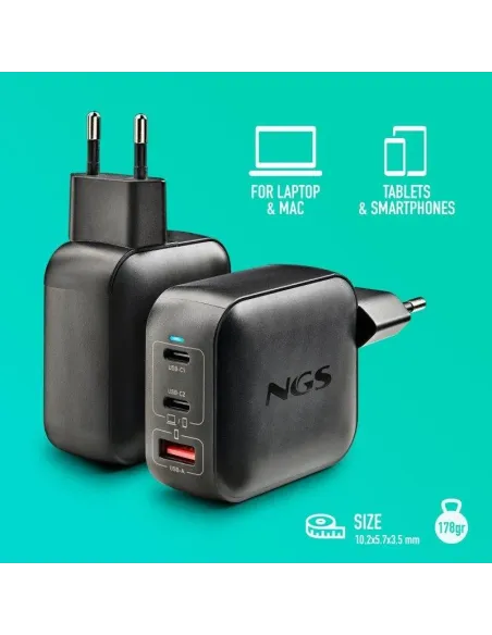 NGS BUD 100W TINY: cargador GaN USB-C 100 W