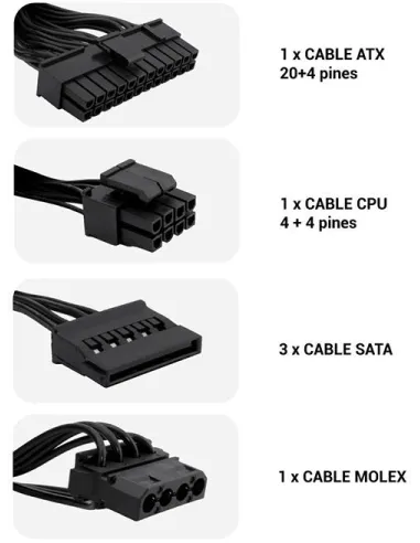 Fuente de alimentación SFX CoolBox BLACK550 GR-S 550W Negra