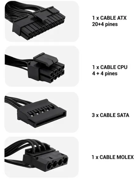 Fuente de alimentación SFX CoolBox BLACK550 GR-S 550W Negra