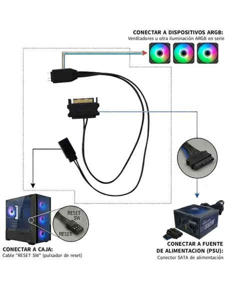 Controlador ARGB CoolBox COO-ARGB-CTRL01 para botón RESET