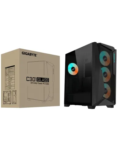 Torre Gigabyte C301 Glass Negra caja ATX con vidrio templado
