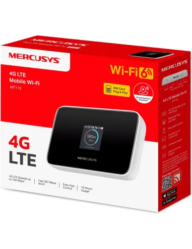 Router Portátil 4G LTE Mercusys MT115 con Wi-Fi 6