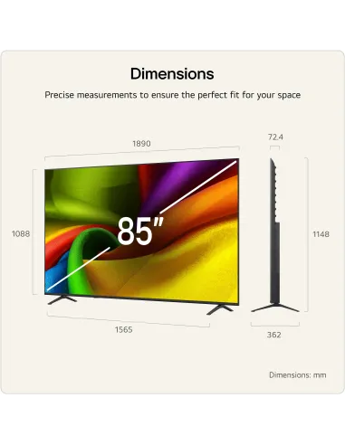 Televisor LG 85NU850B6LA 85" 4K UHD AI HDR 10 Pro Smart TV