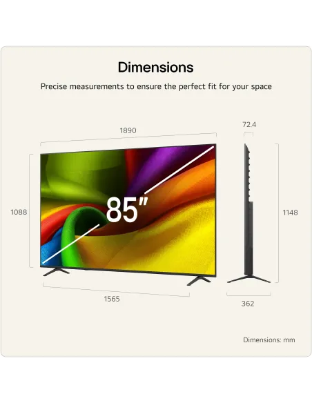 Televisor LG 85NU850B6LA 85" 4K UHD AI HDR 10 Pro Smart TV