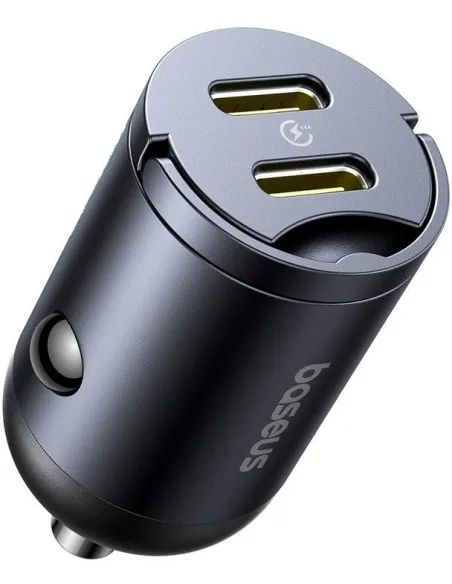 Baseus Tiny Star Mini (C+C) 30W Cargador de Coche USB-C Negro