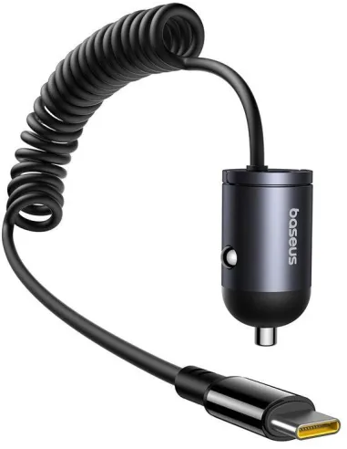Baseus Tiny Star Mini Cargador de Coche con Carga Rápida 30W Negro