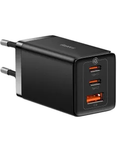 Baseus GaN5 Pro 3 Cargador de Pared Carga Rápida 65W Negro-1406087