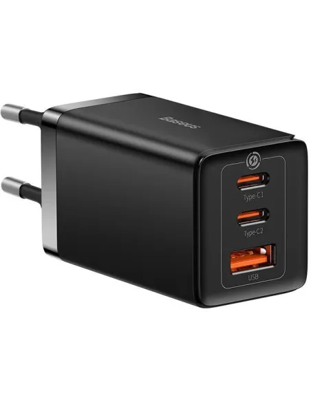 Baseus GaN5 Pro 3 Cargador de Pared Carga Rápida 65W Negro