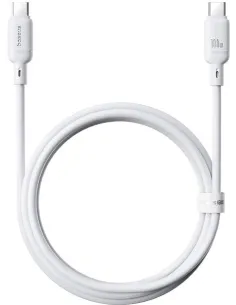 Baseus Silky Series 100W 1m Blanco Cable USB-C Silicona Carga Rápida-1406085