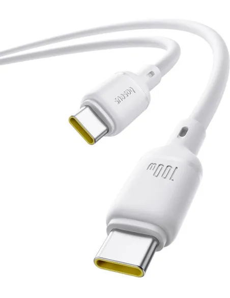 Cable USB-C a USB-C Baseus Silky Series 100W 1m Blanco