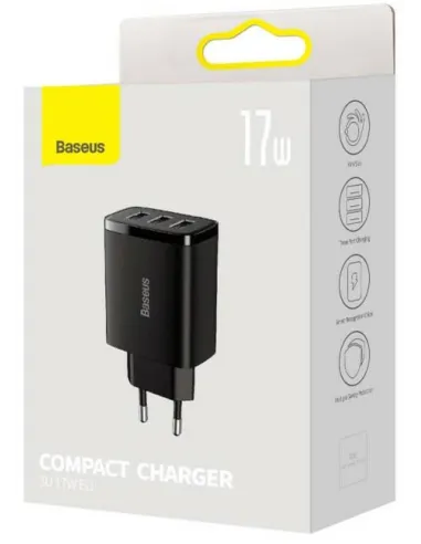 Baseus CCXJ020101 Compact 17W: cargador 3 USB-A de pared