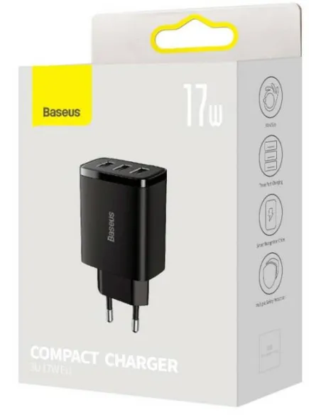 Baseus CCXJ020101 Compact 17W: cargador 3 USB-A de pared