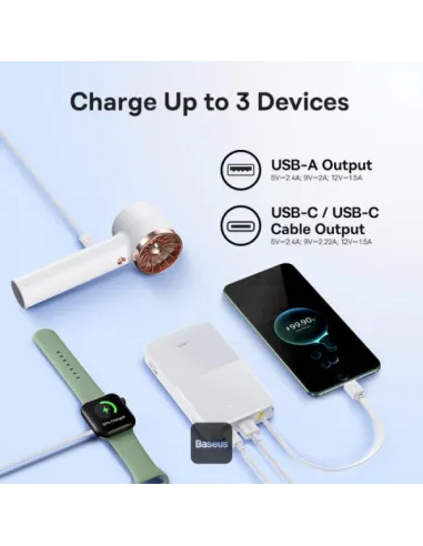 Baseus EnerFill FP11 Blanco : power bank 10000mAh 15W